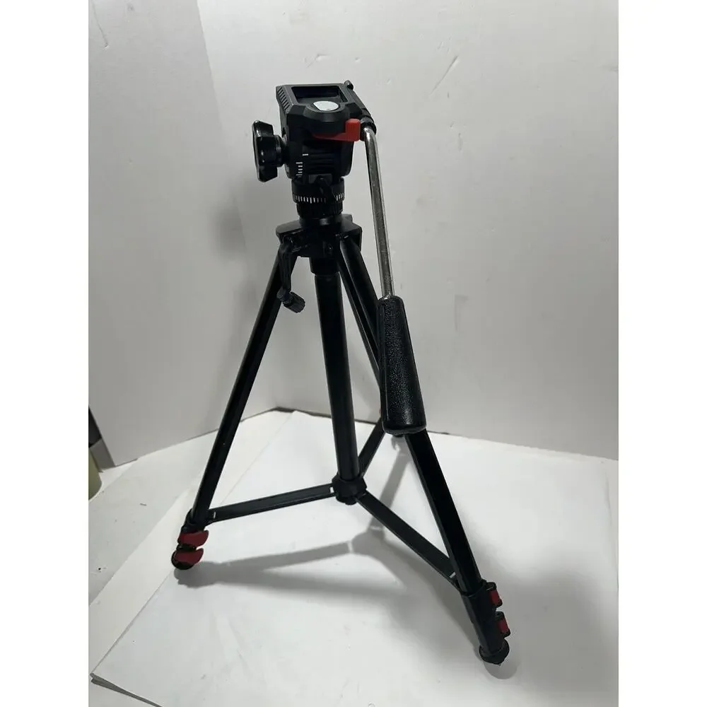 VANTAGE Photo & Video Camera Tripod Vintage Black w Elevator Weight Adjust‎